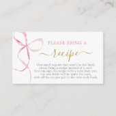 ボウブライダルシャワーレシピカードリクエスト エンクロージャーカード (正面)