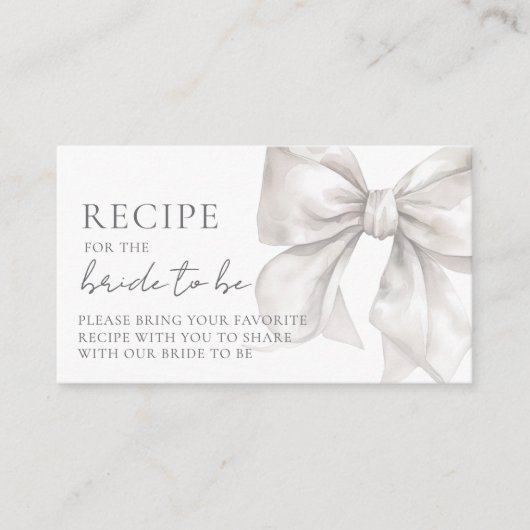 ボウブライダルシャワー共有Aレシピ エンクロージャーカード (正面)