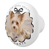 ボウブラックリボンペットホワイト セラミックノブ (右)