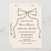 ボウブラック結婚式招待状 招待状 (正面/裏面)