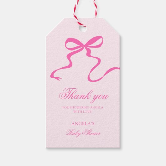 ボウブルーベビーシャワーメッセージカード ギフトタグ (正面)