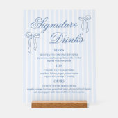 ボウブルー結婚のシグネチャードリンクカクテル アクリルサイン (正面)