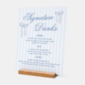 ボウブルー結婚のシグネチャードリンクカクテル アクリルサイン (傾斜)