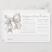 ボウベビーシャワーアドバイス予測カード (正面)