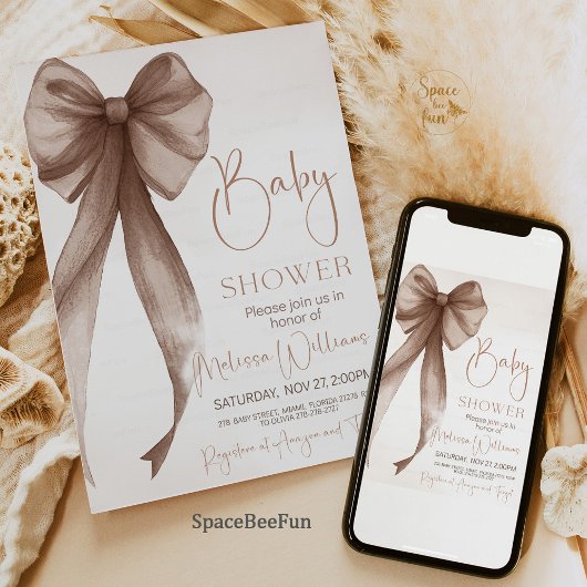 ボウベビーシャワーコケット 招待状