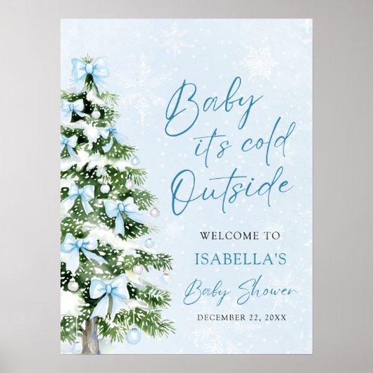 ボウベビー外が寒いベビーシャワーへようこそ ポスター (正面)