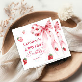 ボウベリーファーストストロベリー誕生日ナプキンス スタンダードカクテルナプキン