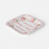 ボウベリーファーストストロベリー誕生日紙プレート ペーパープレート (傾斜あり)