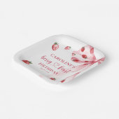 ボウベリーファーストストロベリー誕生日紙プレート ペーパープレート (傾斜あり)