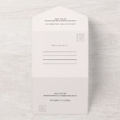 ボウベージュクリームブライダルシャワーrsvp オールインワン招待状 (外側)