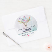 ボウホアニマルスカルと蝶キッチン ラウンドシール (封筒)