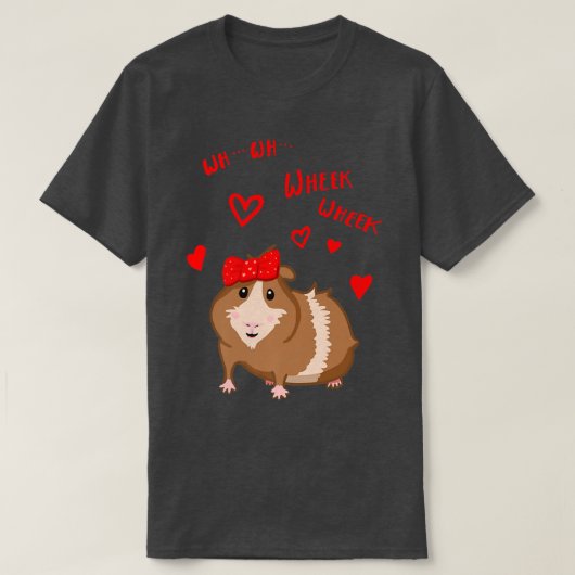 ボウホエックホエックギフト付きキュートギニアブタ Tシャツ (デザイン正面)