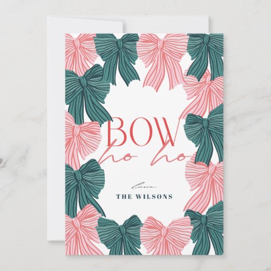 ボウホホオレッド&グリーンボウズのクリスマス シーズンカード (正面)