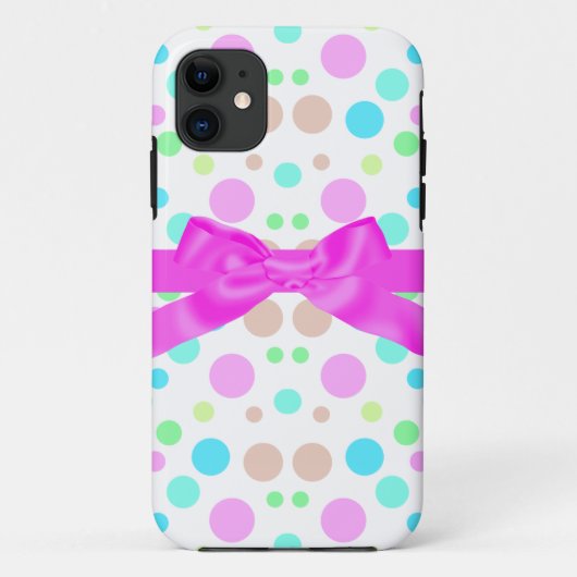 ボウホンケース付きパステル水玉模様 Case-Mate iPhoneケース (裏面)
