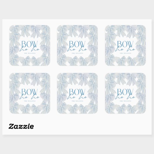 ボウホーホブルーボウズクリスマスホリデー スクエアシール (シート)