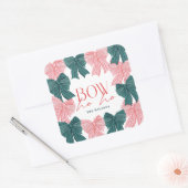 ボウホーホレッド&グリーンボウズクリスマスホリデー スクエアシール (封筒)