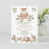 ボウホー推測ほぼデュースフクロウ赤ちゃんシャワー 招待状 (スタンド正面)