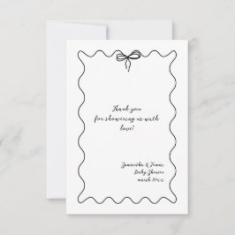 ボウミニマモダンリストニュートラルベビーシャワー サンキューカード