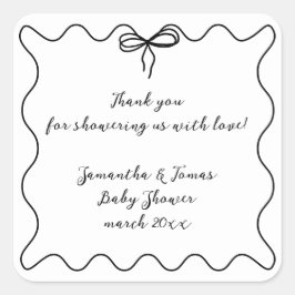 ボウミニマモダンリストニュートラルベビーシャワー スクエアシール