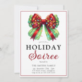 ボウモダンクリスマスライトホリデーソイリー 招待状 (正面)