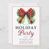 ボウモダンクリスマスライトホリデーパーティー 招待状 (正面)