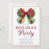 ボウモダンクリスマスライトホリデーパーティー 招待状 (正面)