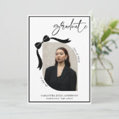 ボウモダンスクリプト写真卒業パーティー 招待状 (スタンド正面)