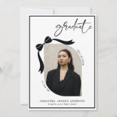 ボウモダンスクリプト写真卒業パーティー 招待状 (正面)