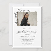 ボウモダンスクリプト写真卒業パーティー 招待状 (裏面)