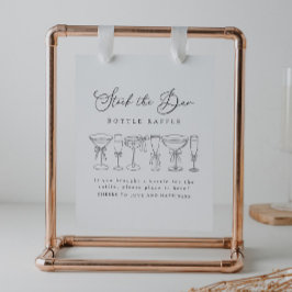 ボウモダンドリンクストックザバーボトルラッフルサイン ポスター