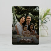 ボウモダンハッピーホリデーズクリスマスフォト 箔シーズンカード (立ち正面)