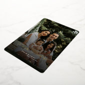 ボウモダンハッピーホリデーズクリスマスフォト 箔シーズンカード (回転した状態)