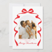 ボウモダンフォトメリークリスマスアーチ シーズンカード (正面)