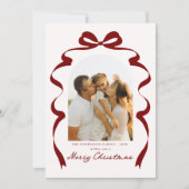 ボウモダンフォトメリークリスマスアーチ シーズンカード (正面)