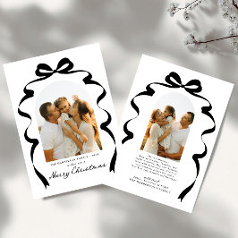 ボウモダンフォトメリークリスマスアーチ シーズンカード