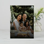 ボウモダンメリークリスマスフォトフォイルホリデーカー 箔シーズンカード (立ち正面)