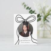 ボウモダンワンフォト卒業パーティー招待状 案内ポストカード (スタンド正面)