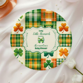 ボウラッキーリトルシャームロックベビーシャワー ペーパープレート