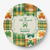 ボウラッキーリトルシャームロックベビーシャワー ペーパープレート (正面)