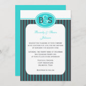 ボウリニューアルロビンエッグブルーストライプ 招待状 (正面/裏面)