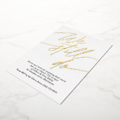 ボウリニューアル招待状シンプルゴールドフォイル 箔招待状 (回転した状態)