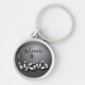 ボウリパーソナライズされたングボールと打ち方 キーホルダー (正面)