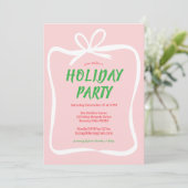 ボウリボンフレームホリデークリスマスカスタムパーティー 招待状 (スタンド正面)