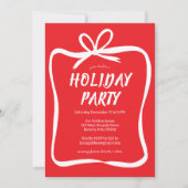 ボウリボンフレームホリデークリスマスカスタムパーティー 招待状 (正面)