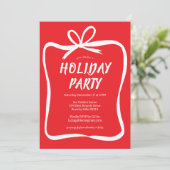 ボウリボンフレームホリデークリスマスカスタムパーティー 招待状 (スタンド正面)