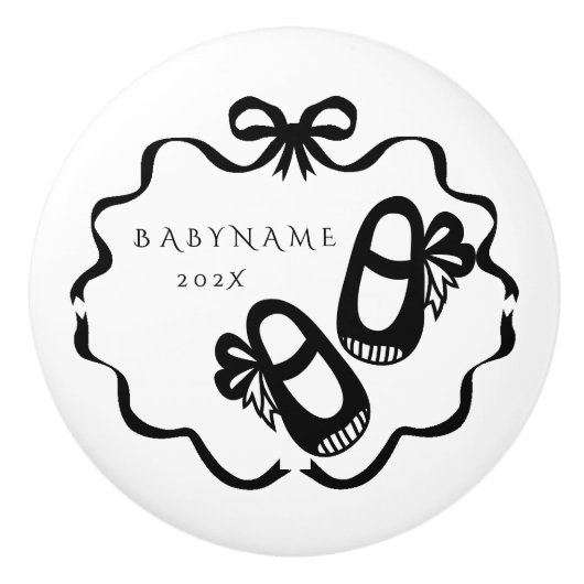 ボウリボン子供部屋ベビーガール セラミックノブ (正面)