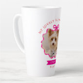 ボウリボンPetメモリーフォトレッド カフェラテマグ (左アングル)