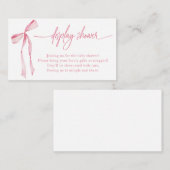 ボウリュティウウォータカラー赤面ピンクベビーディスプレイシャワー エンクロージャーカード (正面/裏面)