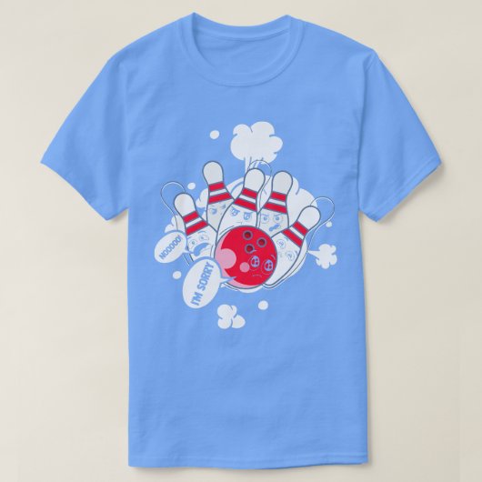 ボウリングおもしろいボールボーリングボーリング Tシャツ (デザイン正面)