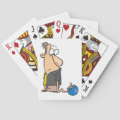 ボウリングおもしろいボール付き悲しいボウリングをする人、 クリケットの投手キャラクター トランプ (裏面)